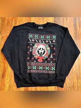 Large Ghost Face Holiday Horror Movie Sweatshirt